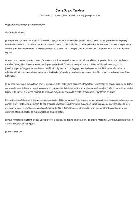lettre de motivation vendeur en vetement bebe